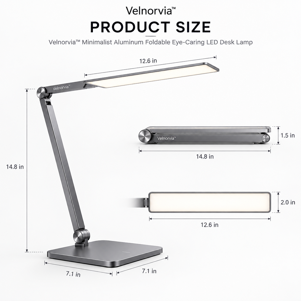 AxisFold Aluminum LED Desk Lamp dimensions