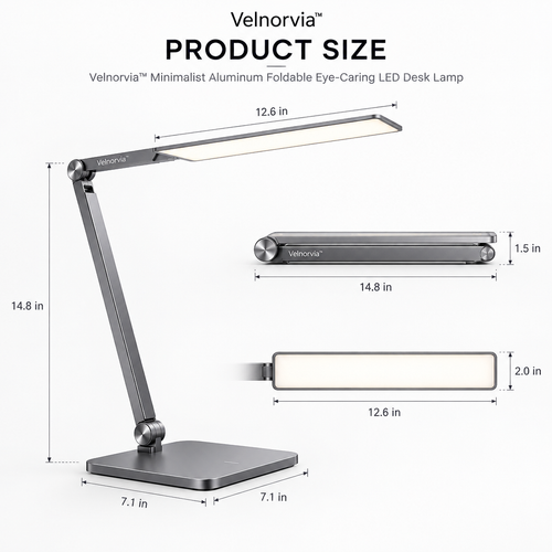 AxisFold Aluminum LED Desk Lamp dimensions