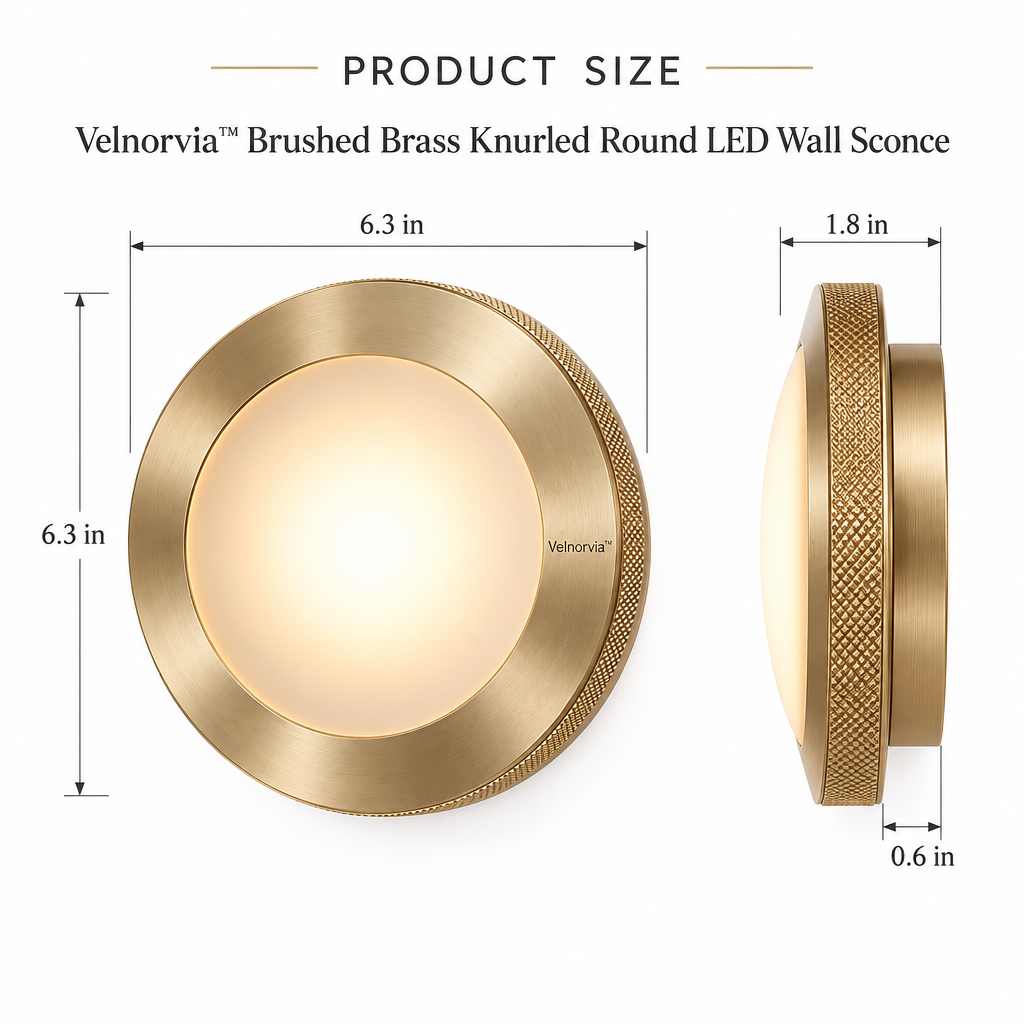 Brassa Knurled Halo Wall Sconce dimensions