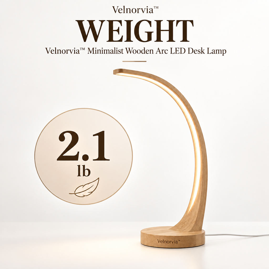 Elowen Wooden Arc LED Desk Lamp weight