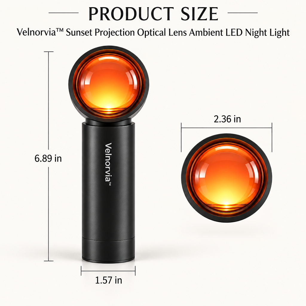 EmberLens Sunset Projection Night Light dimensions