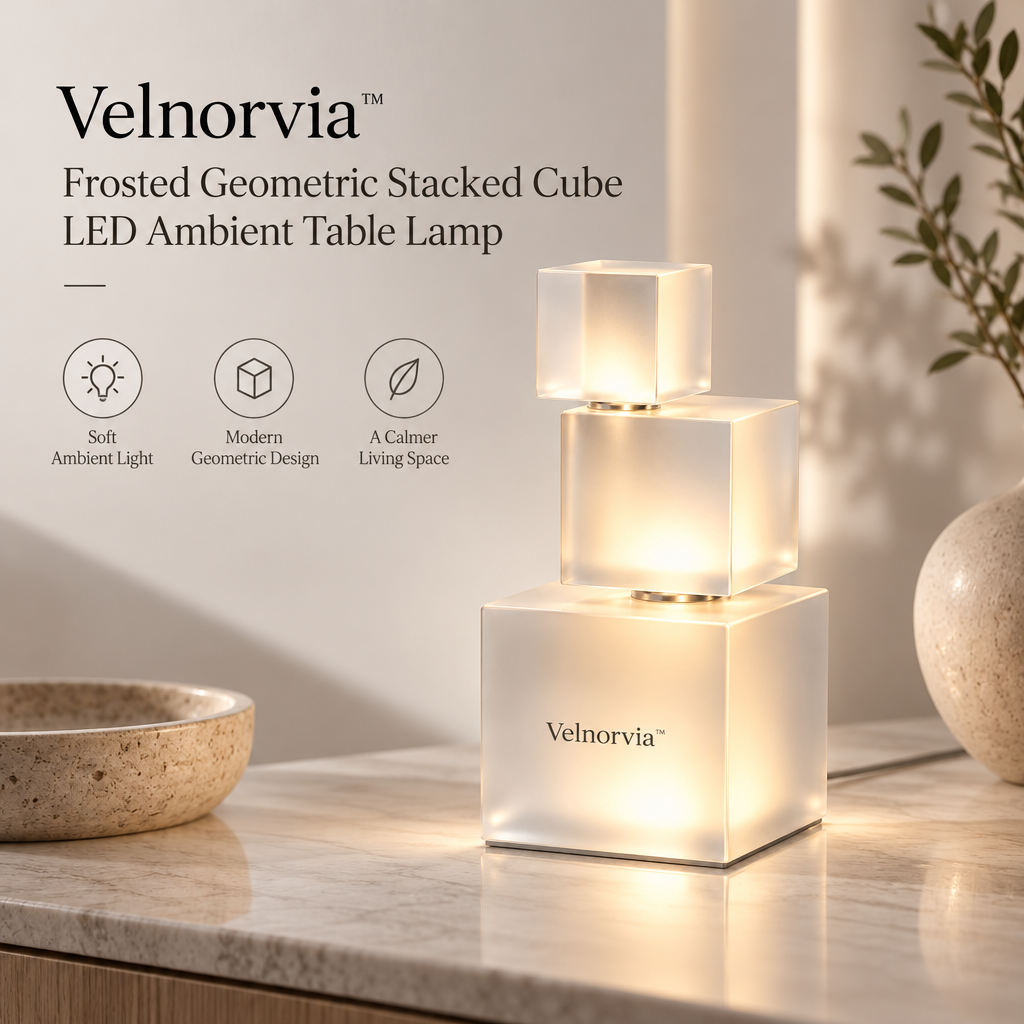 Luma Stack Frosted Cube Table Lamp brand hero