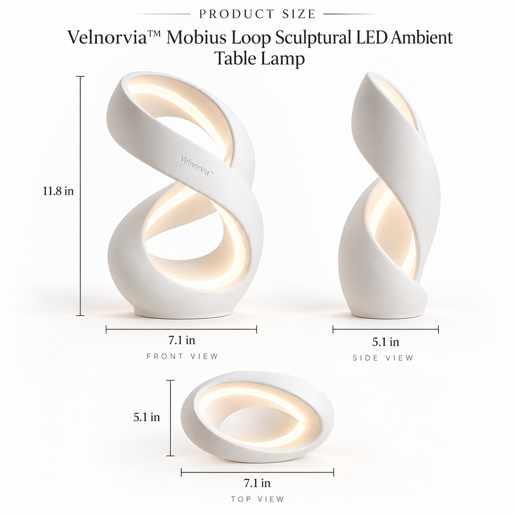 Mobius Aura Sculptural Table Lamp dimensions
