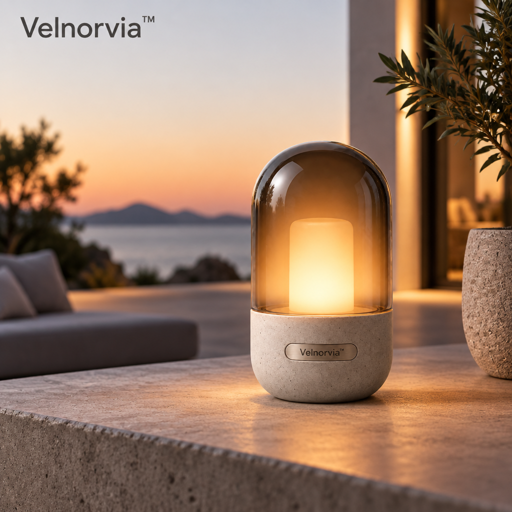 Noctelle Smoked Glass Capsule Night Light lifestyle