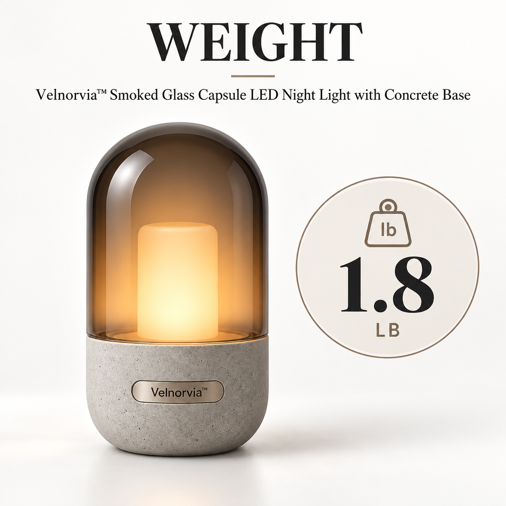 Noctelle Smoked Glass Capsule Night Light weight