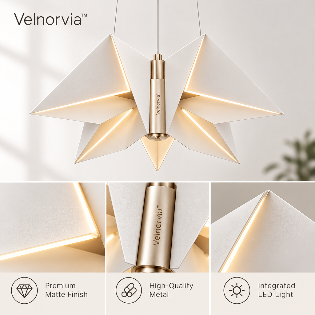 Papillon Origami Butterfly Pendant Light materials and structure