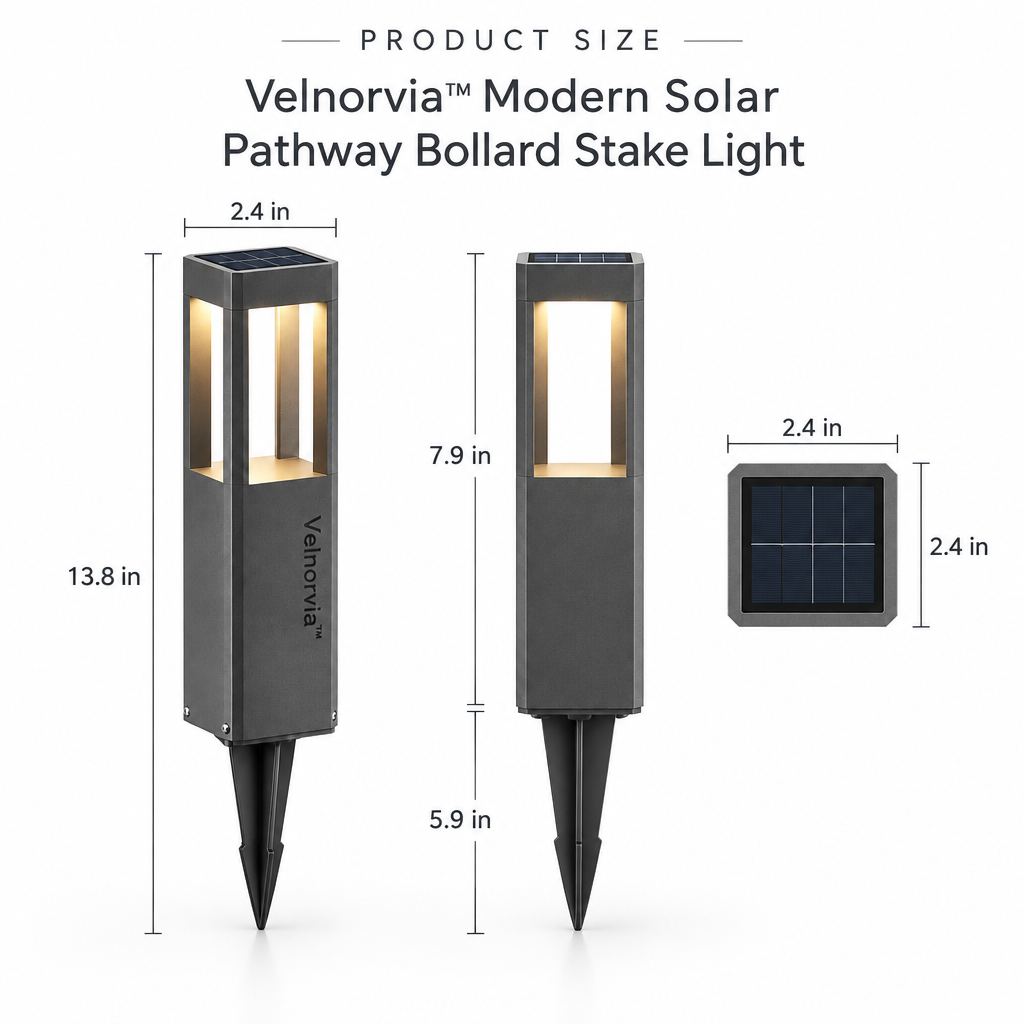 Pathline Solar Bollard Stake Light dimensions