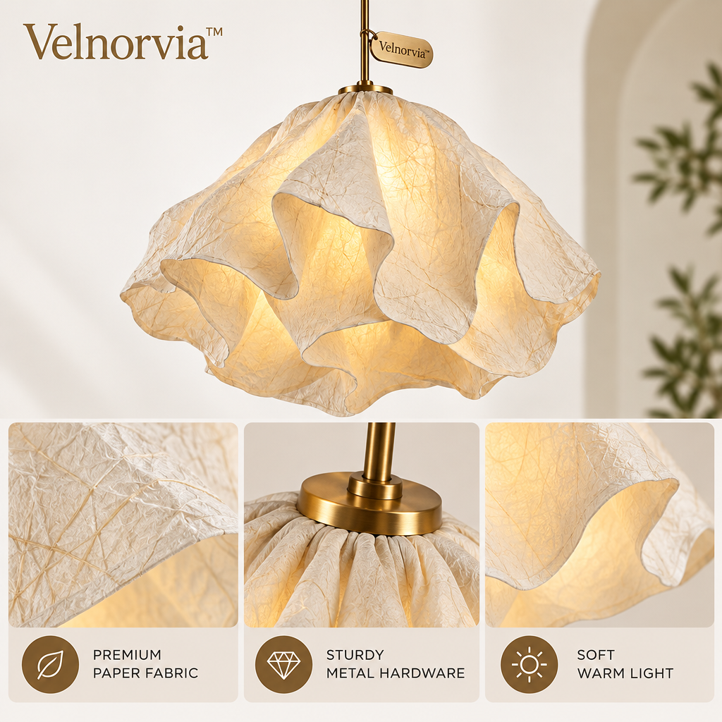 Petalia Wabi Sabi Paper Pendant Light materials and structure