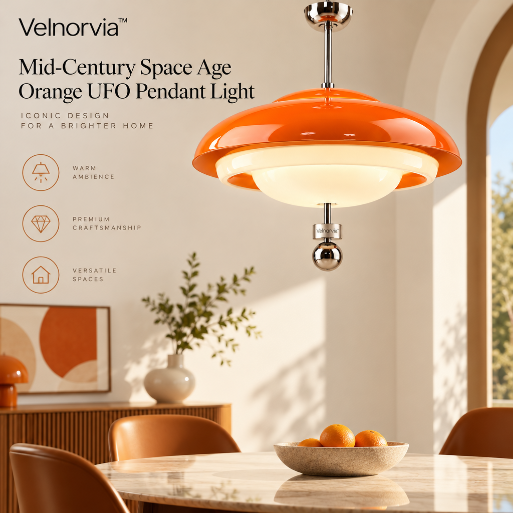 Solara Orange UFO Pendant Light brand hero