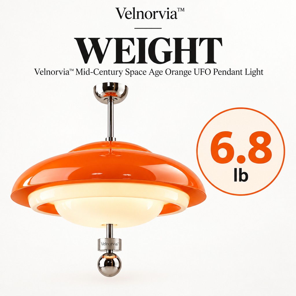 Solara Orange UFO Pendant Light weight